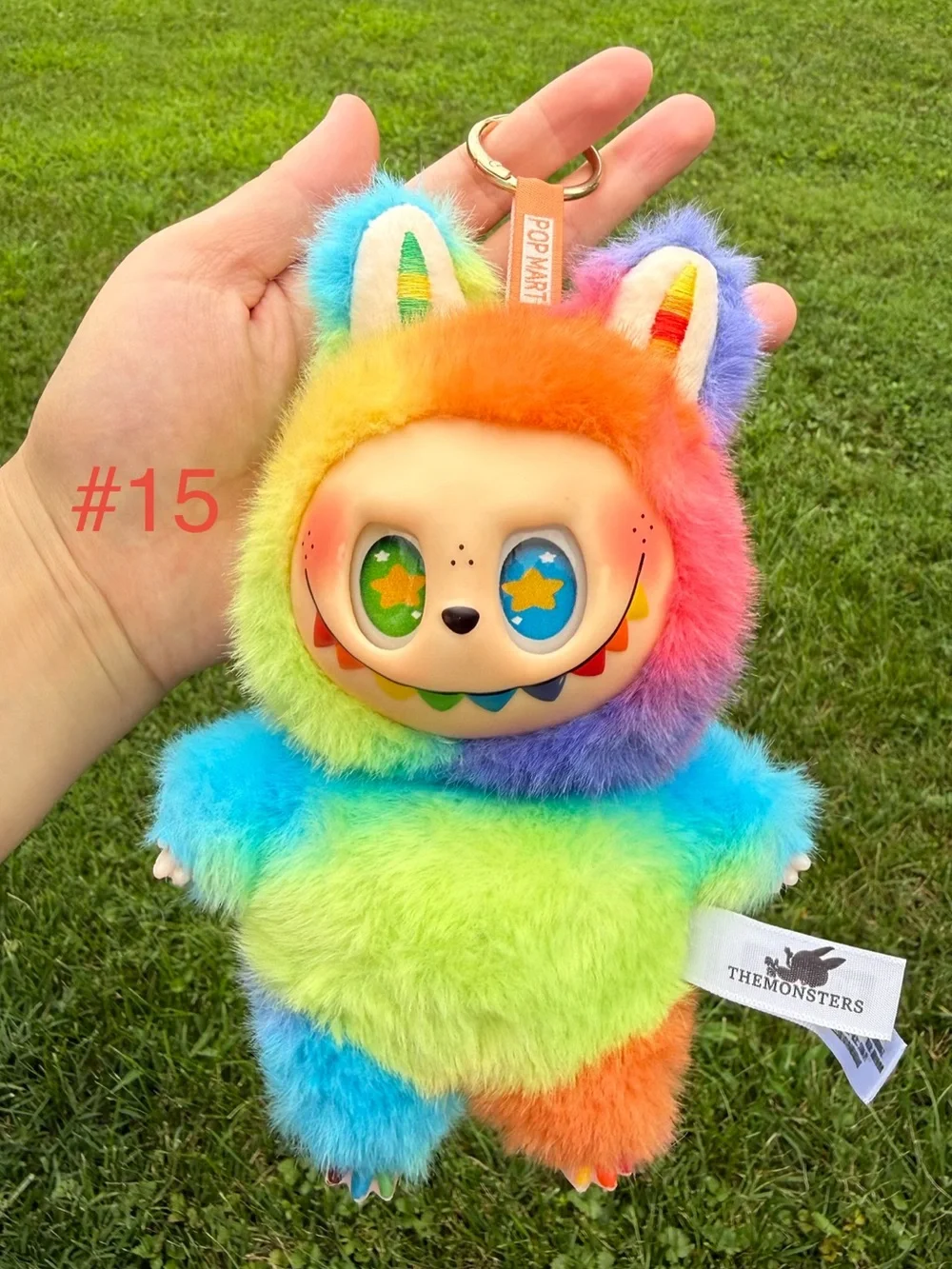 Colorful Rainbow Labubu Toy Plush Monster Keychain-Kids Toy Stuffed Animal Charm